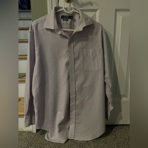 Ralph Lauren Men’s dress shirt size 17 32/33 plum and white checkered